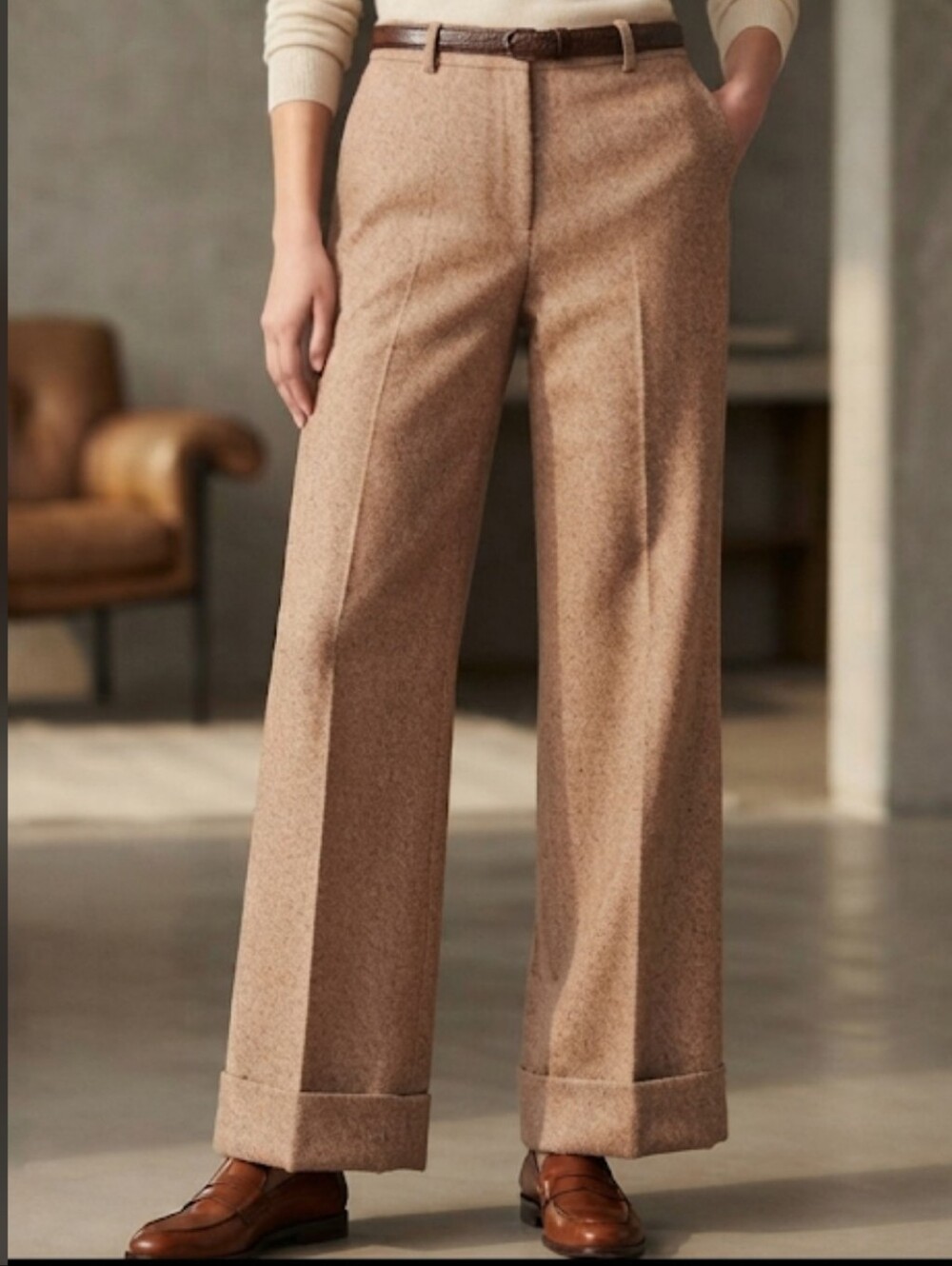 Alberto Biani Couture Italian Wool Cashmere Blend Trousers Size 40 Italian (US4)